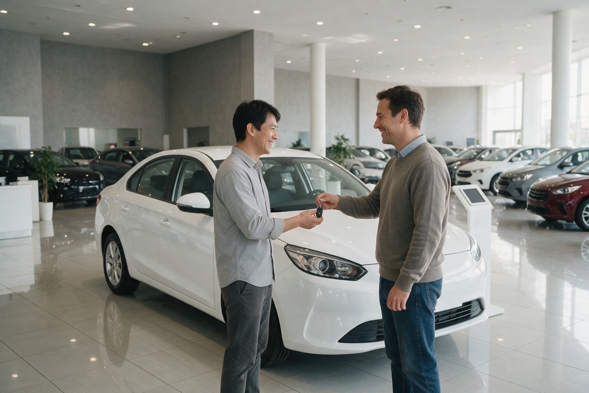 Entrega de llaves de un auto nuevo