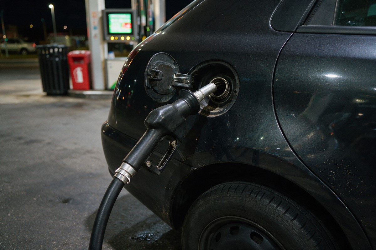 Carga de gasolina en una estación